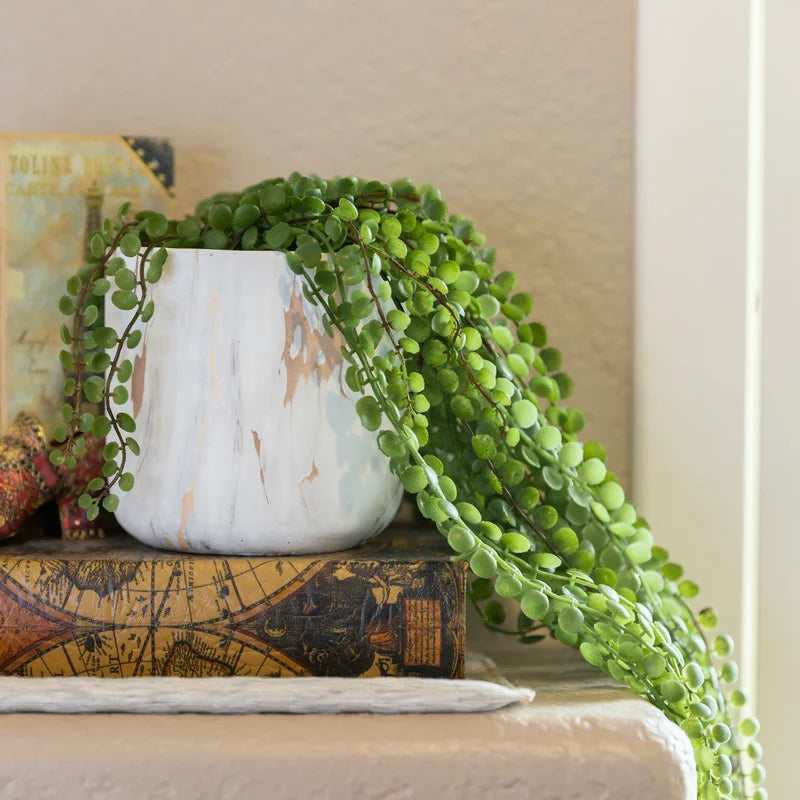 faux string of pearls succulent Faux Succulent Plant in Ceramic Pot – Kovachaz